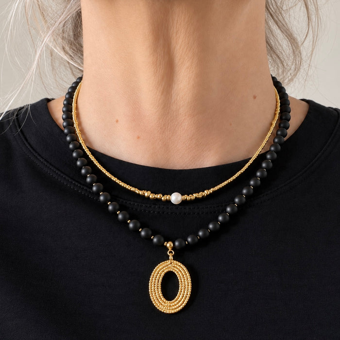 Collier doré Toscane-fermoir magnétique
