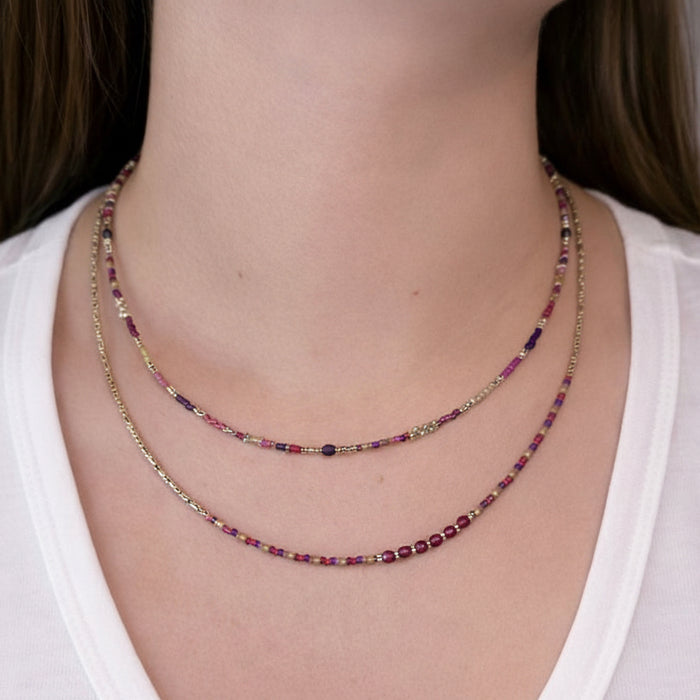 Collier argenté Naoki-perles Miyuki et fermoir magnétique