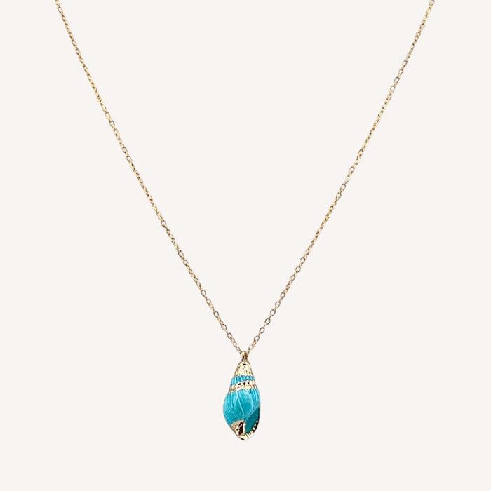 Chaine dorée Lou-pendentif coquillage et fermoir pression
