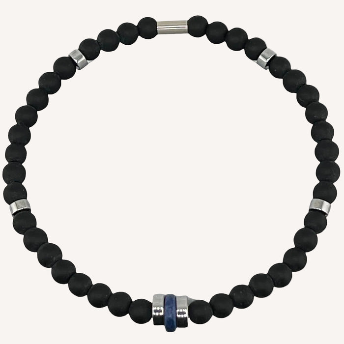 Bracelet argenté Alexandre-pierre céramique grecque et élastique