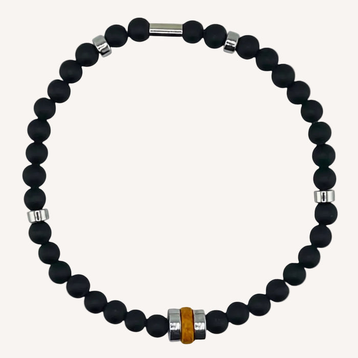 Bracelet argenté Alexandre-pierre céramique grecque et élastique