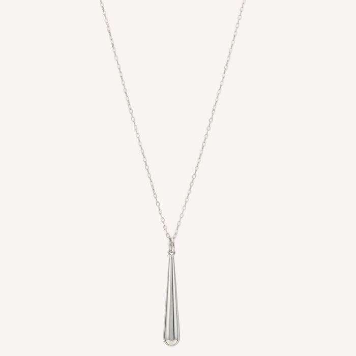 Chaine argentée Nina-pendentif goutte et fermoir magnétique