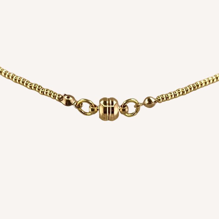 Collier doré Mieko-perles Miyuki et fermoir magnétique