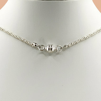 Collier argenté Naoki-perles Miyuki et fermoir magnétique