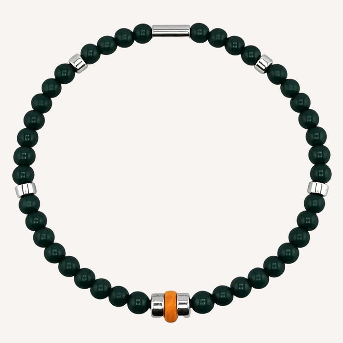 Bracelet argenté Alexandre-pierre céramique grecque et élastique