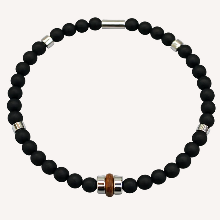 Bracelet argenté Alexandre-pierre céramique grecque et élastique