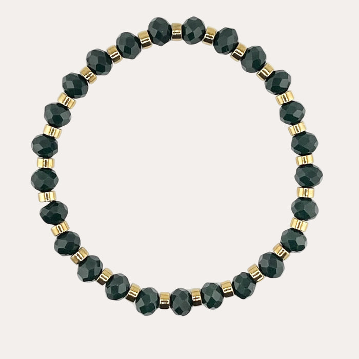 Bracelet doré Jeanne-perles à facettes et élastique