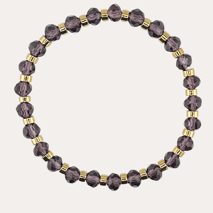 Bracelet doré Jeanne-perles à facettes et élastique