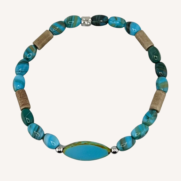 Bracelet argenté Jules-pierre naturelle et élastique