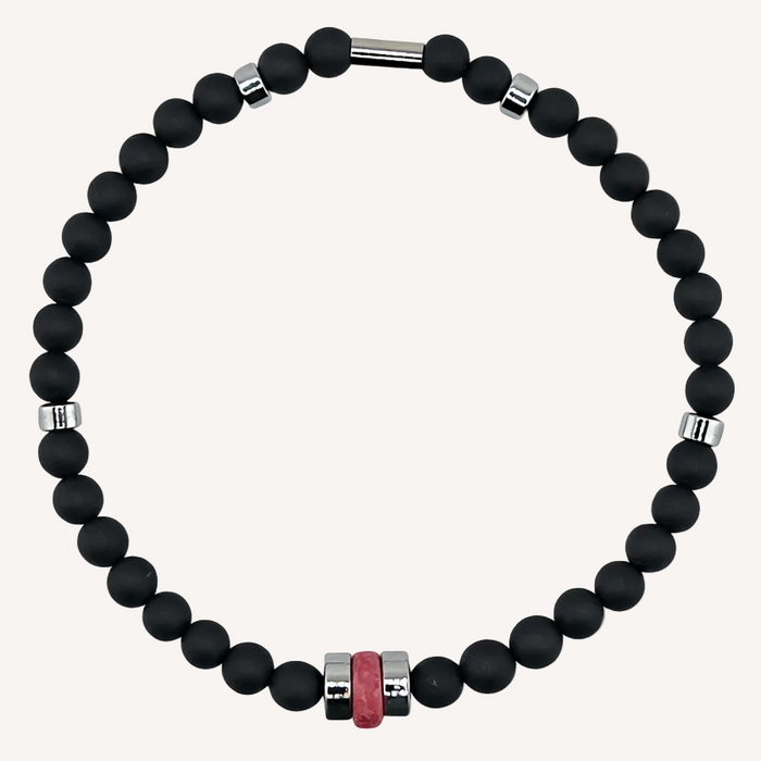 Bracelet argenté Alexandre-pierre céramique grecque et élastique