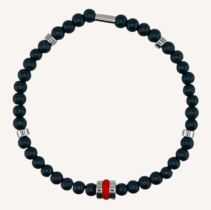 Bracelet argenté Alexandre-pierre céramique grecque et élastique