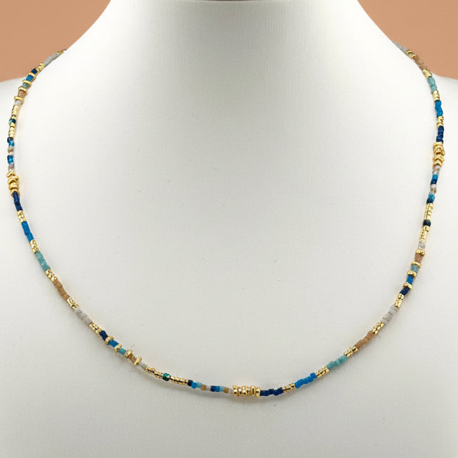 Collier doré Naoki-perles Miyuki et fermoir magnétique