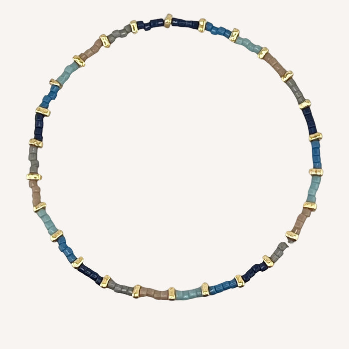 Bracelet doré Hikari-perles Miyuki et élastique