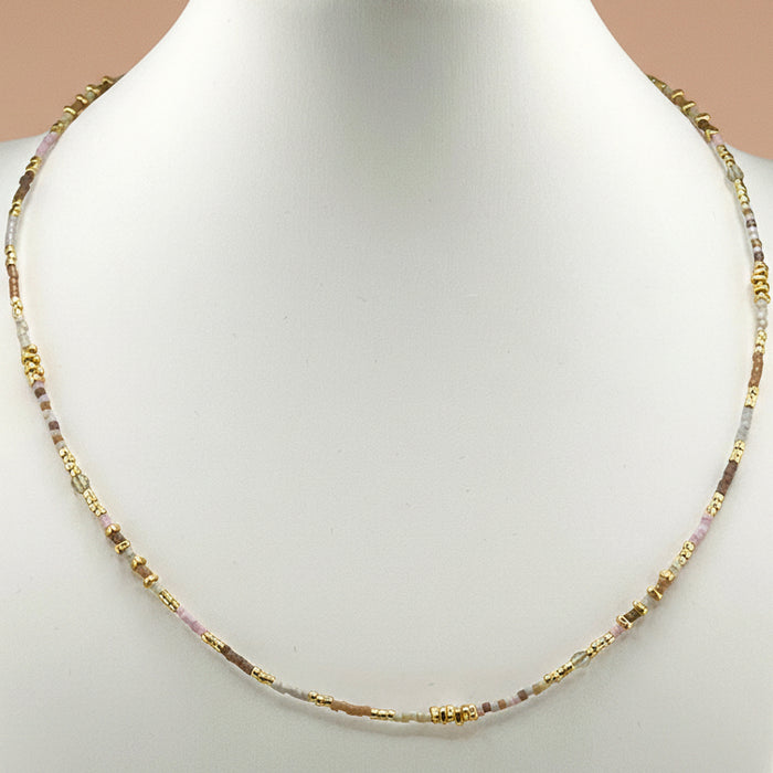 Collier doré Naoki-perles Miyuki et fermoir magnétique