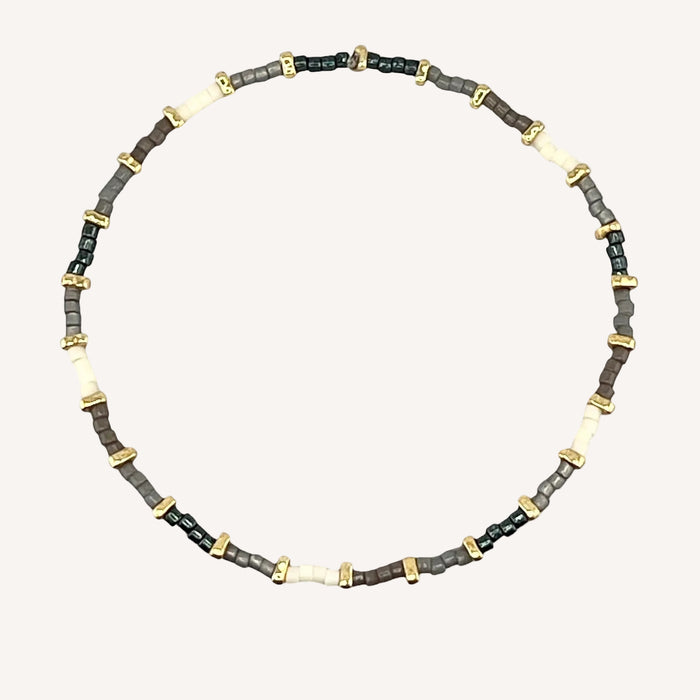 Bracelet doré Hikari-perles Miyuki et élastique