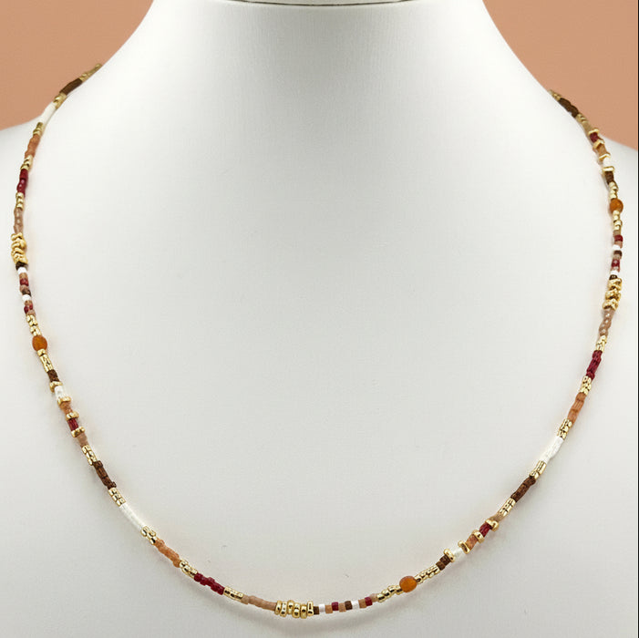 Collier doré Naoki-perles Miyuki et fermoir magnétique