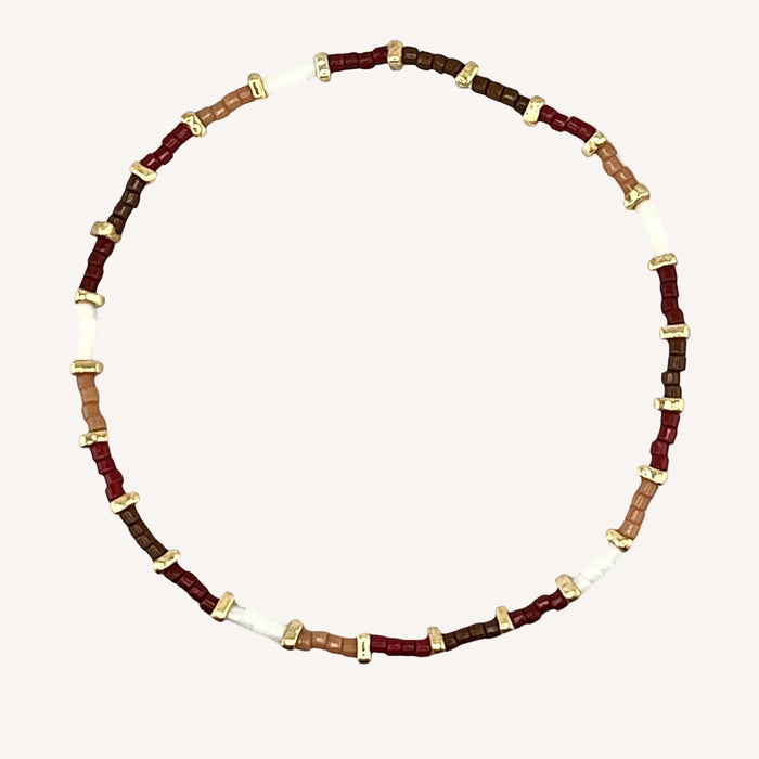 Bracelet doré Hikari-perles Miyuki et élastique