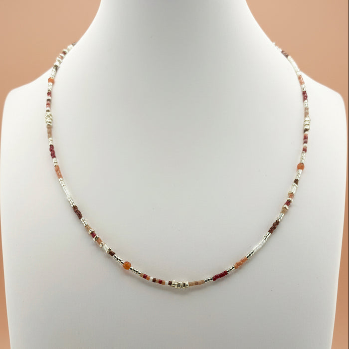 Collier argenté Naoki-perles Miyuki et fermoir magnétique