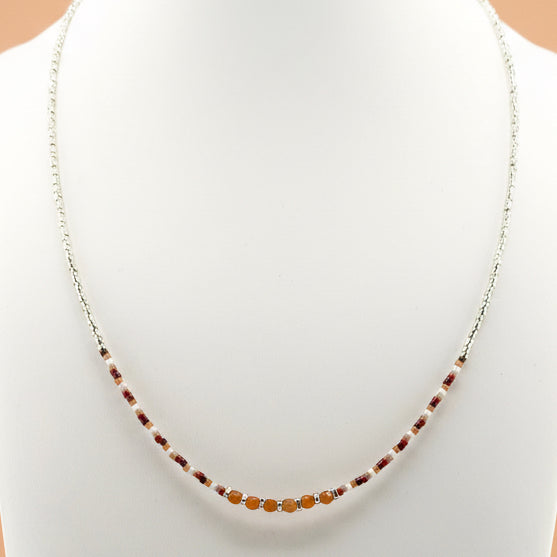 Collier argenté Mieko-perles Miyuki et fermoir magnétique