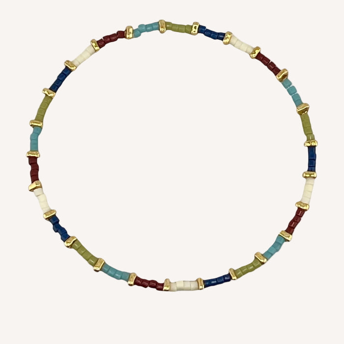 Bracelet doré Hikari-perles Miyuki et élastique