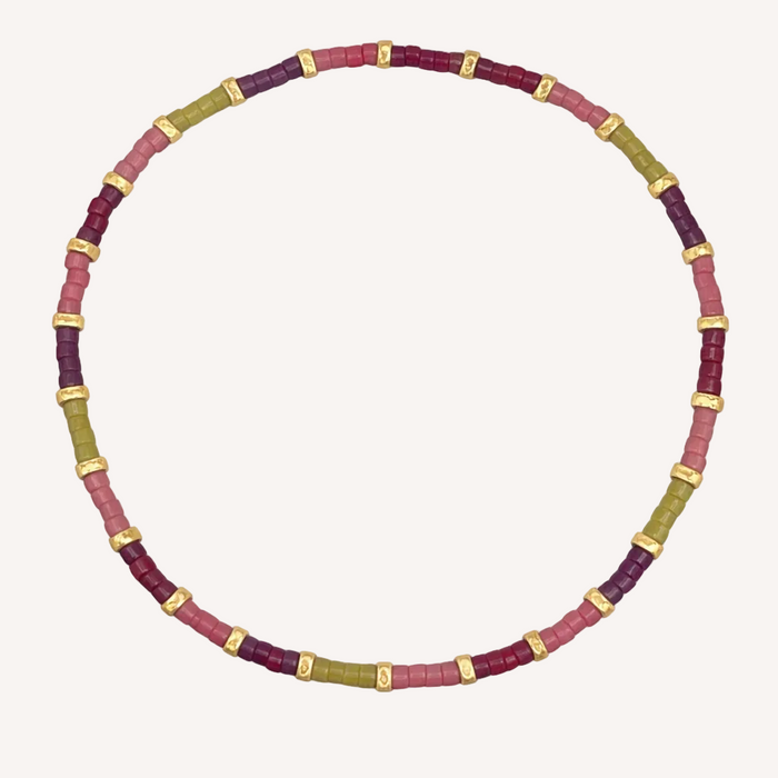 Bracelet doré Hikari-perles Miyuki et élastique