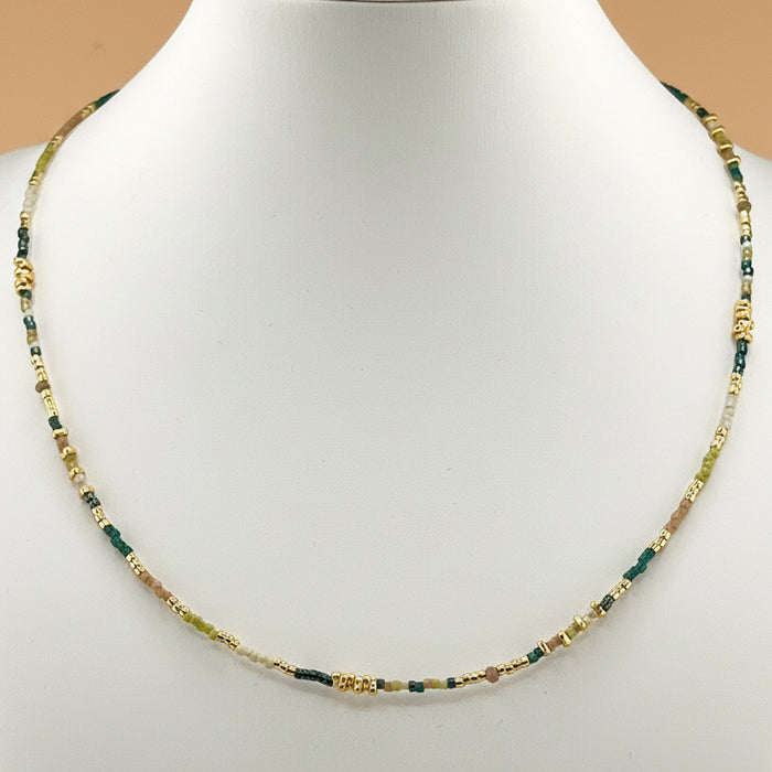 Collier doré Naoki-perles Miyuki et fermoir magnétique