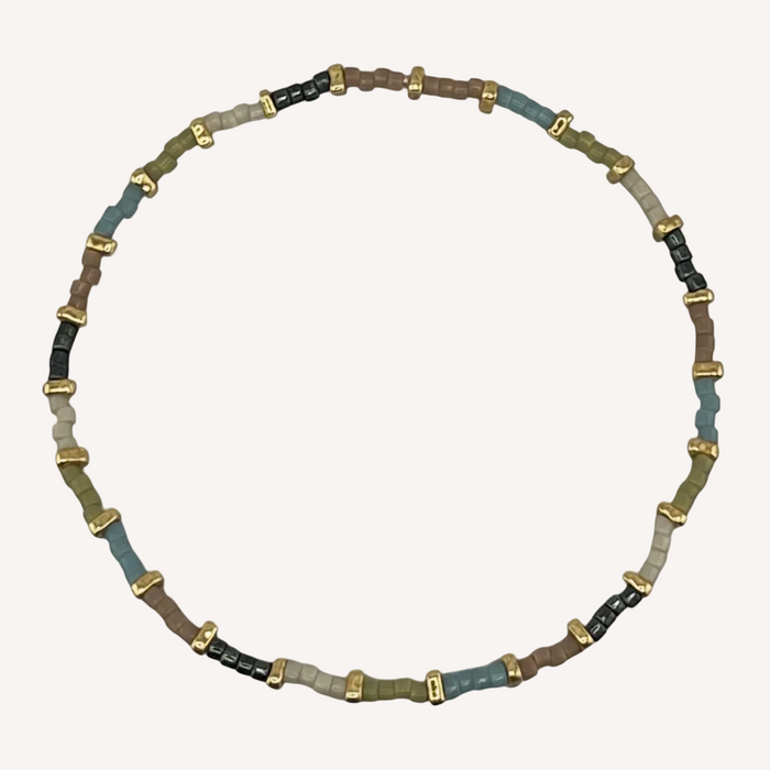 Bracelet doré Hikari-perles Miyuki et élastique