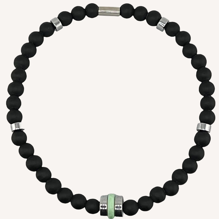 Bracelet argenté Alexandre-pierre céramique grecque et élastique