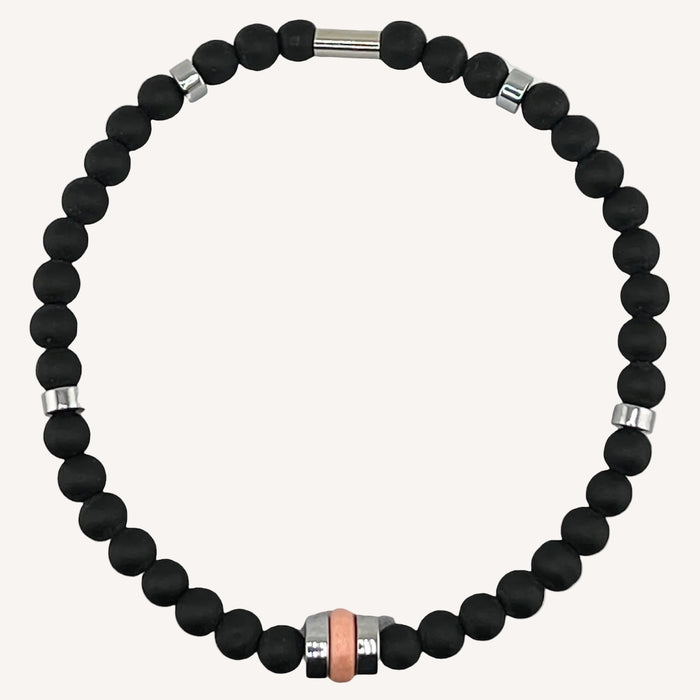 Bracelet argenté Alexandre-pierre céramique grecque et élastique