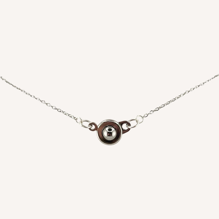 Chaine argentée Lou-pendentif coquillage et fermoir pression