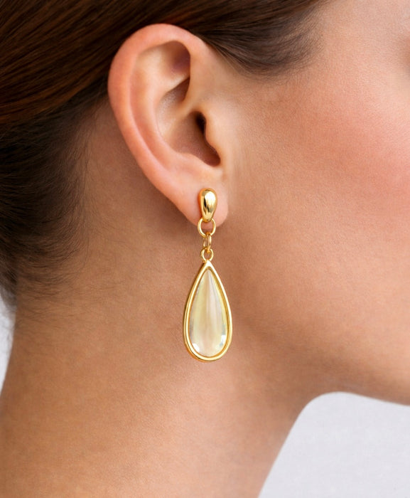 Boucles d'oreilles dorées Marie-vitrail coloré et clous or fin