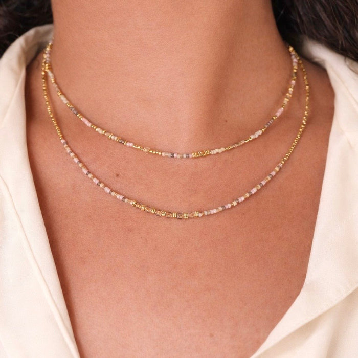 Collier doré Mieko-perles Miyuki et fermoir magnétique