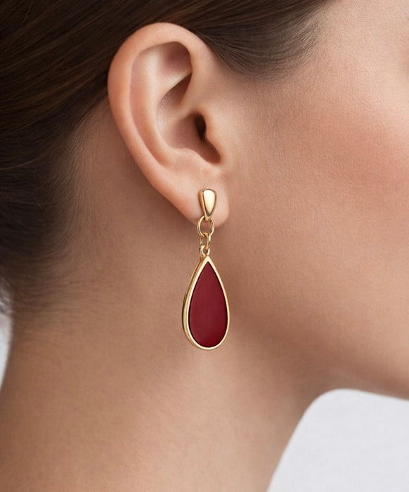 Boucles d'oreilles dorées Marie-vitrail coloré et clous or fin