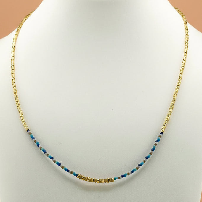 Collier doré Mieko-perles Miyuki et fermoir magnétique