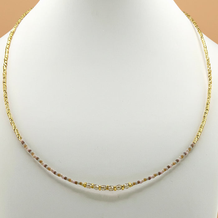 Collier doré Mieko-perles Miyuki et fermoir magnétique