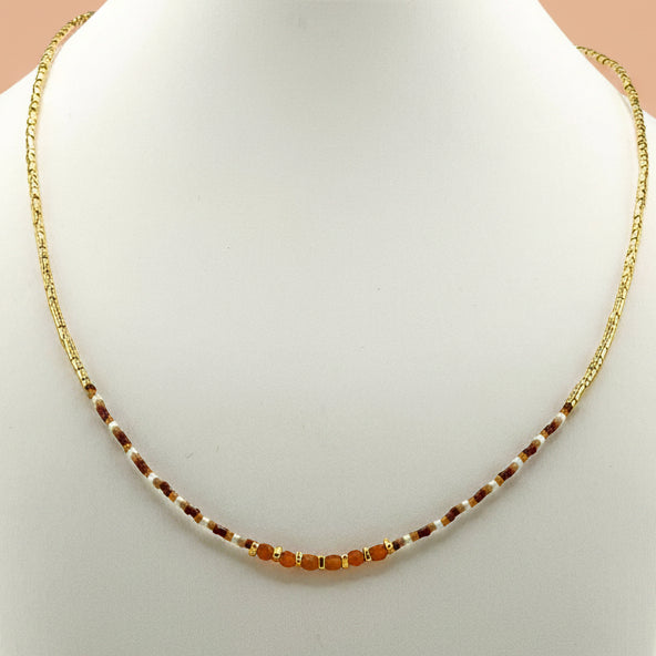 Collier doré Mieko-perles Miyuki et fermoir magnétique