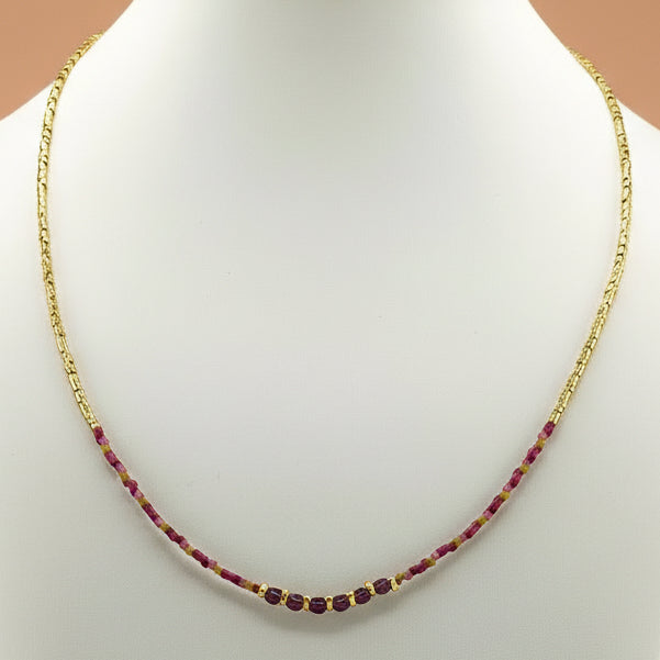 Collier doré Mieko-perles Miyuki et fermoir magnétique