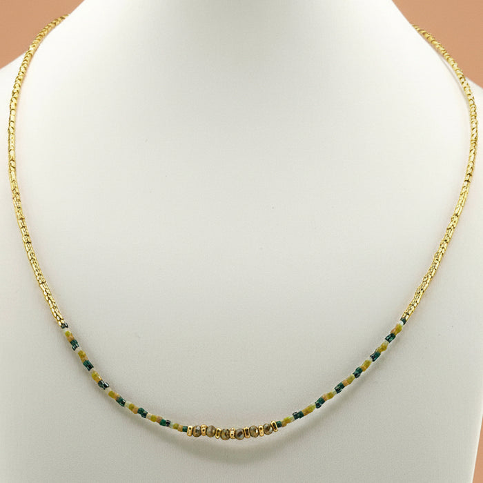 Collier doré Mieko-perles Miyuki et fermoir magnétique